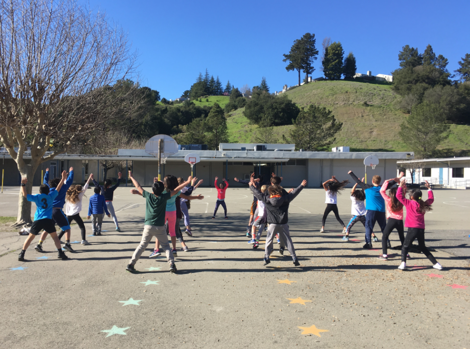 kids doing jumping jacks