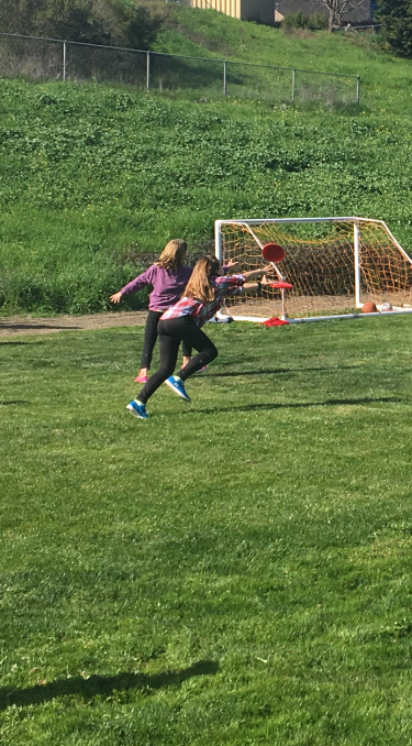students participating in physical education